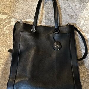 Cole Haan Grandseries Black Leather and Suede Tote Bag